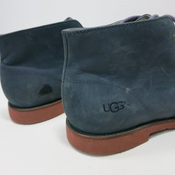 UGG Australia Blue Nubuck Leather Chukka Ankle Boots Men\'s # 1002389 Sz 8.5